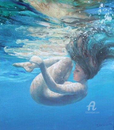 Painting titled "BORN IN WATER" by Olena Samoilyk, Original Artwork, Oil