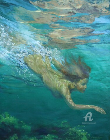 Painting titled "Immersion in anothe…" by Olena Samoilyk, Original Artwork, Oil