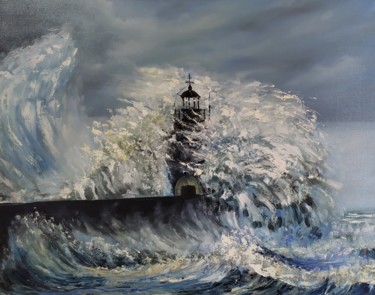 Картина под названием "Storm" - Vasiliy Oleynikov, Подлинное произведение искусства, Масло