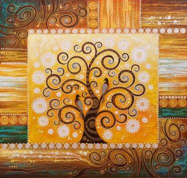 Картина под названием "Tree of lovers" - Olena Bahriy, Подлинное произведение искусства, Акрил