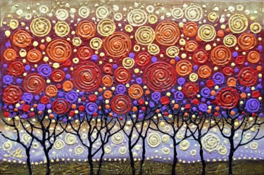 Картина под названием "Trees" - Olena Bahriy, Подлинное произведение искусства, Акрил