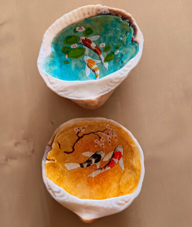 Pintura titulada "Conchas Koi Mar Can…" por Oleos Heiko, Obra de arte original, Oleo