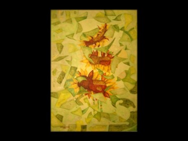Картина под названием "los girasoles" - Oleos Heiko, Подлинное произведение искусства