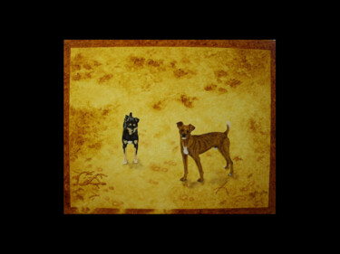 Картина под названием "los perros del Abad…" - Oleos Heiko, Подлинное произведение искусства