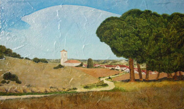 Pintura intitulada "Camino al pueblo" por Oleos Heiko, Obras de arte originais, Óleo