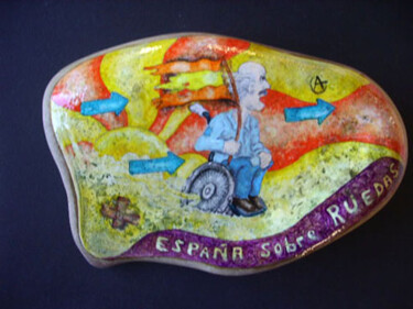 Pintura titulada "España sobre ruedas" por Oleos Heiko, Obra de arte original, Oleo