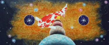 Painting titled ""Koi viajero del Es…" by Oleos Heiko, Original Artwork, Oil