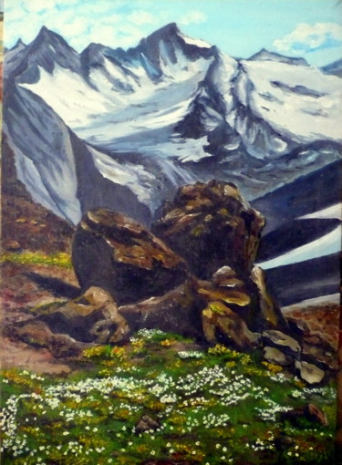 Painting titled "Приэльбрусье" by Svetlana Kiiashova, Original Artwork, Oil