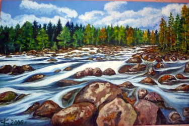「Горная река」というタイトルの絵画 Светлана Кияшоваによって, オリジナルのアートワーク, オイル