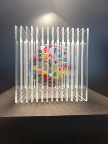 Sculpture titled "Марс" by Olesa Kot, Original Artwork, Glass