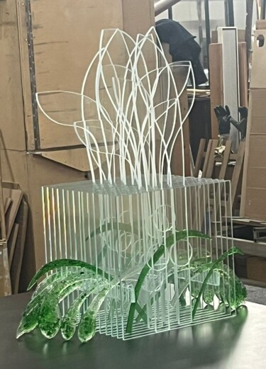 Sculpture titled "Садик" by Olesa Kot, Original Artwork, Glass