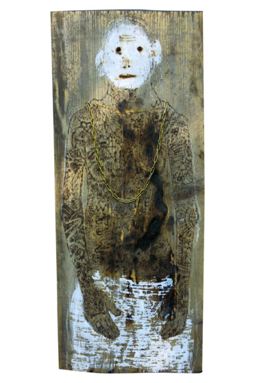 Sculptuur getiteld "Stylish" door Olesia Krivolapova, Origineel Kunstwerk, Hout