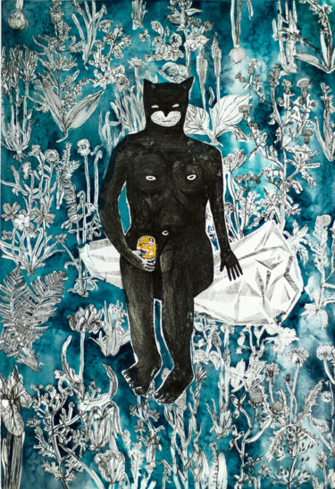 Рисунок под названием "betmen" - Olesia Krivolapova, Подлинное произведение искусства, Чернила