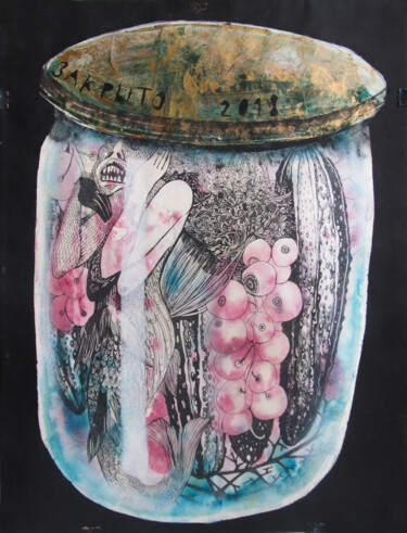 Dessin intitulée "canned food" par Olesia Krivolapova, Œuvre d'art originale, Encre