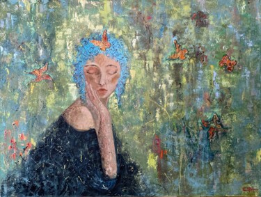 Картина под названием "Мечтательница" - Олеся Новикова, Подлинное произведение искусства, Масло