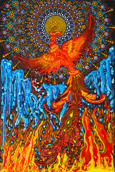 Pintura titulada ""Rising from Ashes"…" por Olesea Arts, Obra de arte original, Acrílico