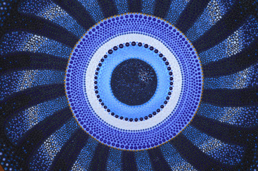 Painting titled "Mandala Evil Eye Do…" by Olesea Arts, Original Artwork, Acrylic