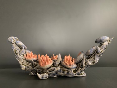 Escultura intitulada "Plants on the reefs…" por Olesia Dvorak-Galik, Obras de arte originais, Argila
