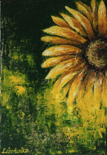 Painting titled "Sunflower" by Olesia Lebedenko, Original Artwork, Oil