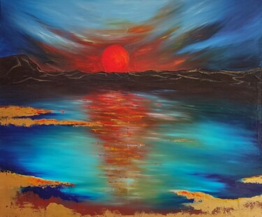 "Sunset" başlıklı Tablo Olesia Lebedenko tarafından, Orijinal sanat, Petrol Ahşap Sedye çerçevesi üzerine monte edilmiş