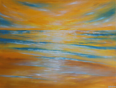 Painting titled "Dispersion of Sunli…" by Olesia Lebedenko, Original Artwork, Oil Mounted on Wood Stretcher frame