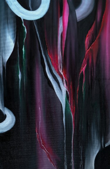 Pintura titulada "Black and pink art,…" por Olesia Lebedenko, Obra de arte original, Oleo Montado en Bastidor de camilla de…