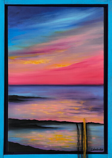 Painting titled "An Eclectic Storm o…" by Olesia Lebedenko, Original Artwork, Oil Mounted on Wood Stretcher frame
