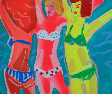 Schilderij getiteld "Girls" door Olesia Lishaeva, Origineel Kunstwerk, Acryl