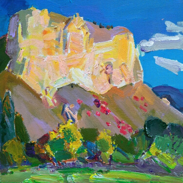 Painting titled "orange rock" by Olesia Lishaeva, Original Artwork, Oil