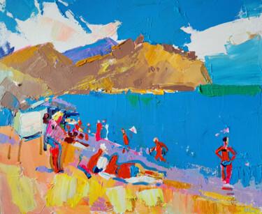 Pintura titulada "on the beach near t…" por Olesia Lishaeva, Obra de arte original, Acrílico