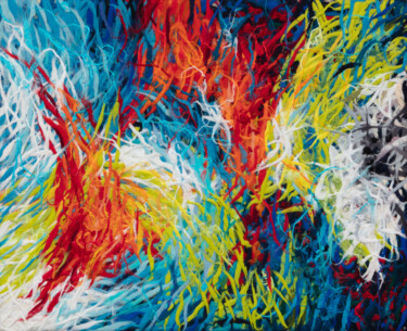 Картина под названием "Summertime" - Olesia Tkachenko, Подлинное произведение искусства, Текстильное волокно Установлен на Д…