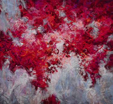 Malarstwo zatytułowany „Passion of a Bloomi…” autorstwa Olesia Tkachenko, Oryginalna praca, Włókno tekstylne Zamontowany na…