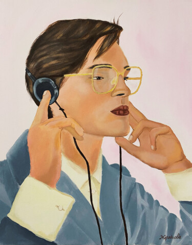 Hipster Peinture intitulée "Hipster" par Olesia Zerebtsova, Œuvre d'art originale, Acrylique Monté sur Châssis