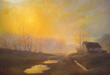 Картина под названием "Осенний туман" - Olesma, Подлинное произведение искусства, Масло