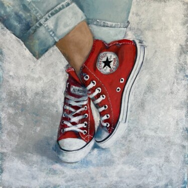Malarstwo zatytułowany „Red Converse” autorstwa Olesya Izmaylova, Oryginalna praca, Akryl