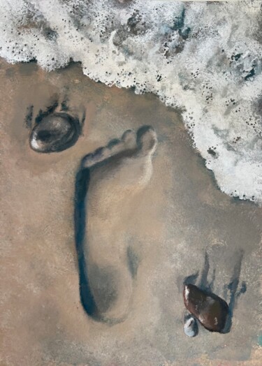Peinture intitulée "Footprints of Summe…" par Olesya Izmaylova, Œuvre d'art originale, Acrylique