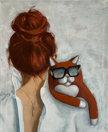Картина под названием "The best friend - r…" - Olesya Izmaylova, Подлинное произведение искусства, Акрил
