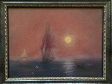 Malerei mit dem Titel ""Dawn"" von Olesya Kazarina, Original-Kunstwerk, Tempera