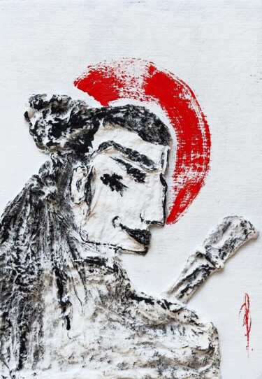 Peinture intitulée "Samurai" par Olesya Nikolaeva, Œuvre d'art originale, Encre
