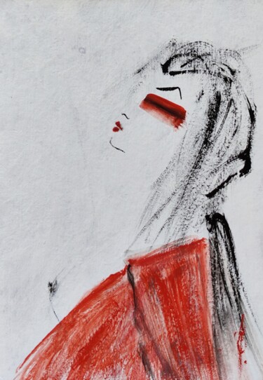 Картина под названием "Lady Casanova" - Olesya Nikolaeva, Подлинное произведение искусства, Чернила