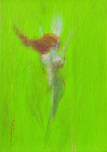 Malerei mit dem Titel "Moulin Rouge dancer" von Olesya Nikolaeva, Original-Kunstwerk, Tempera