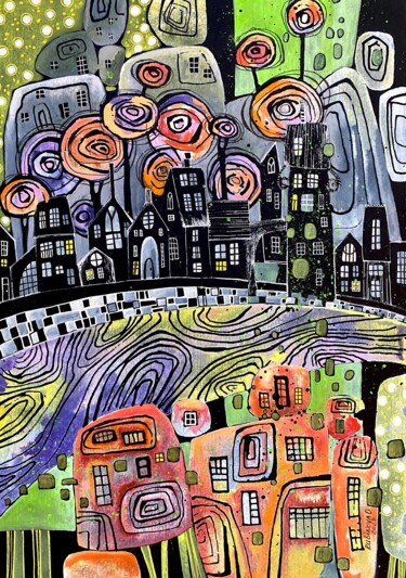 WRONG SIDE Painting titled "WRONG SIDE" by Olesya Rubinova, Original Artwork, Ink