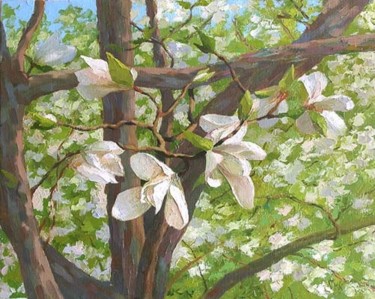 Картина под названием "Magnolia" - Olesya Gook, Подлинное произведение искусства