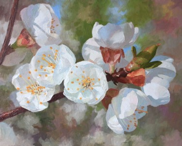 Картина под названием "Spring flowers" - Olesya Gook, Подлинное произведение искусства, Масло