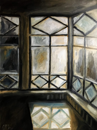 Картина под названием "Winter light on the…" - Olesya Turukina, Подлинное произведение искусства, Масло Установлен на Деревя…