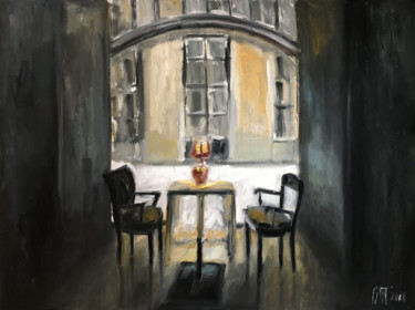 Painting titled "A quiet day" by Olesya Turukina, Original Artwork, Oil Mounted on Wood Stretcher frame