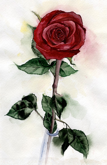 Картина под названием "Rose" - Etteila, Подлинное произведение искусства