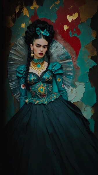 Digitale Kunst mit dem Titel "Frida Moods" von Olga A Oprits, Original-Kunstwerk, Digitale Malerei