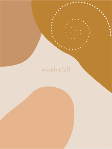 minimal geometric art nordic earthy tones poster Digital Arts titled "minimal geometric a…" by Olga Arroway, Original Art, 2D Digital Work