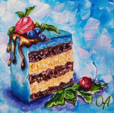 Pintura titulada "Morceau de gâteau" por Olga Asadulaeva, Obra de arte original, Oleo